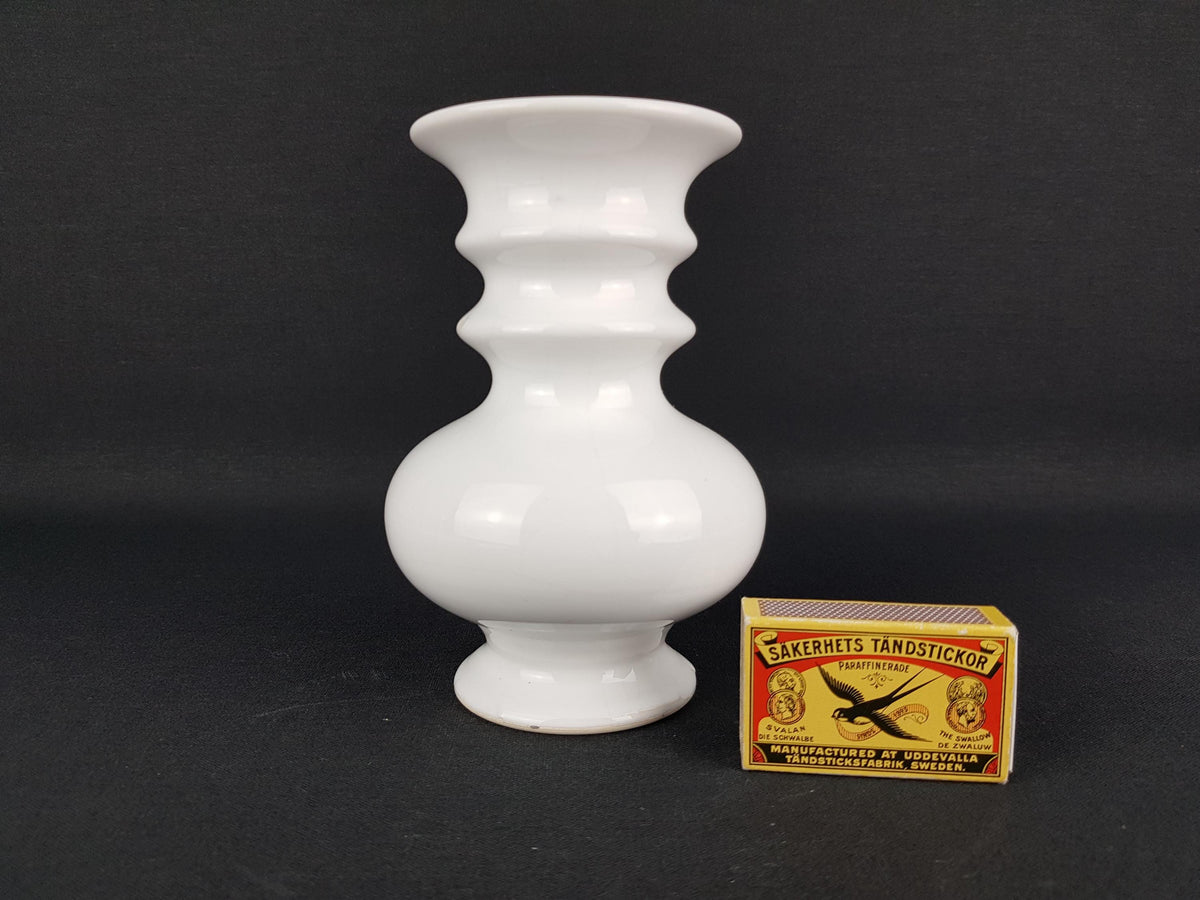 Vintage DELFTS WIT White Ceramic Vase Dutch Pottery 1970s