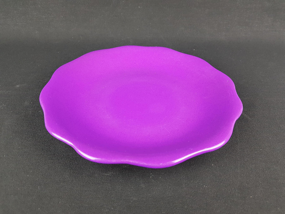Vintage FLORA GOUDA HOLLAND Keramiek Ceramic Purple Lilac Plate 1065 Dutch Pottery 1970s