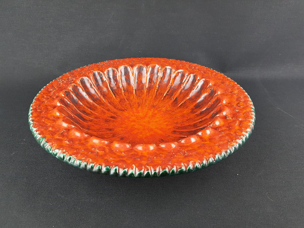 Vintage DÜMLER & BREIDEN Orange and Brown Bowl 56/30 from the Relief Series West German Pottery 1960s