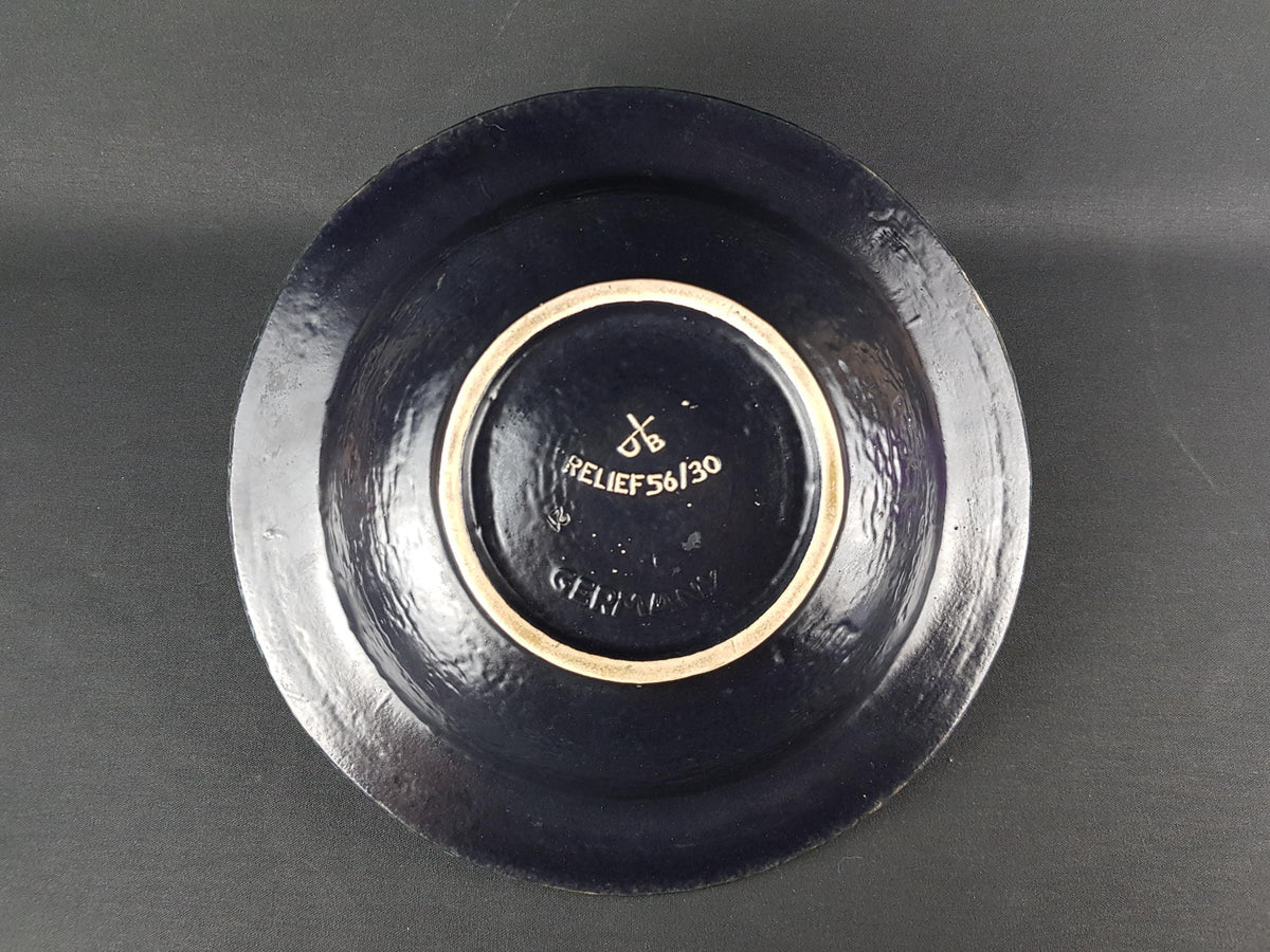 Vintage DÜMLER & BREIDEN Orange and Brown Bowl 56/30 from the Relief Series West German Pottery 1960s