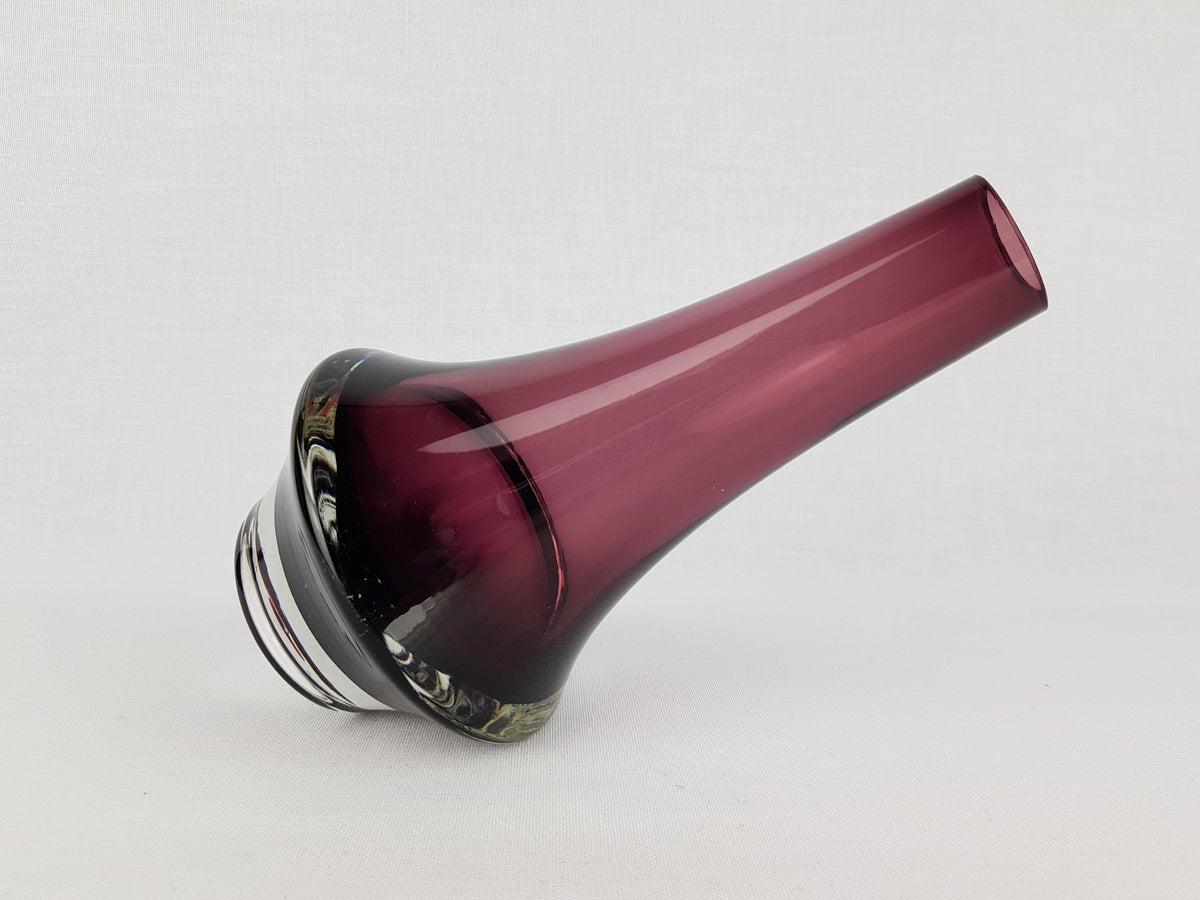 Vintage RIIHIMAEN LASI Purple Glass Rocket Vase 1379 Finland Scandinavia 1970s