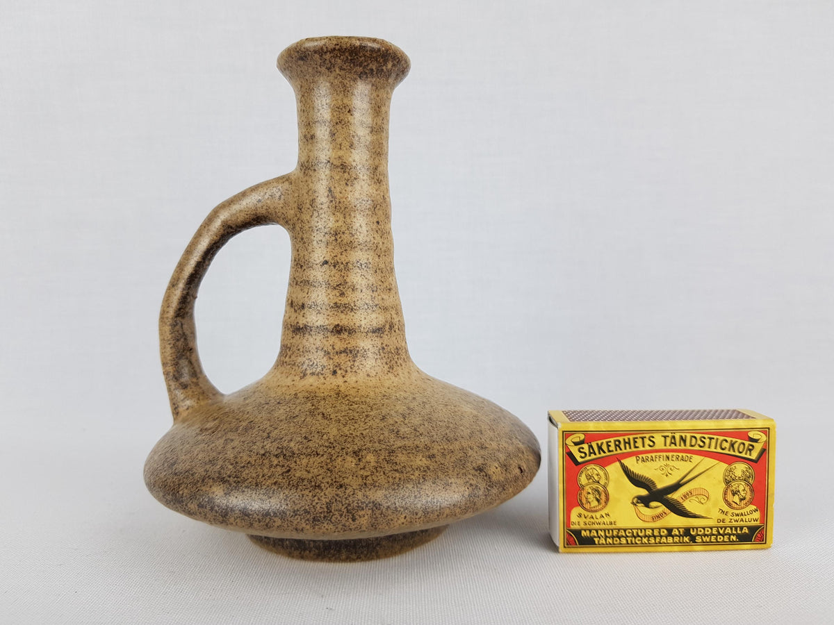 Vintage VEST KERAMIEK Handled Brown Vase Dutch Pottery B2 1970s