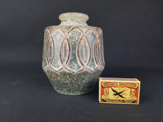 Vintage STEULER KERAMIK Gray Vase 133-15 West German Pottery 1960s