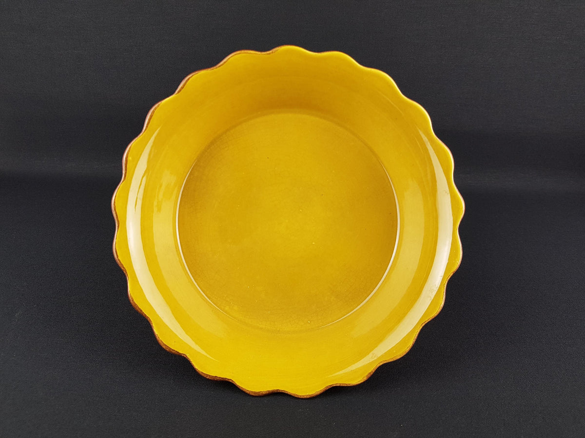Vintage FLORA GOUDA HOLLAND Ceramic Orange Etagere Fruit Bowl With Tokio Decor 951 Dutch Pottery 1970s