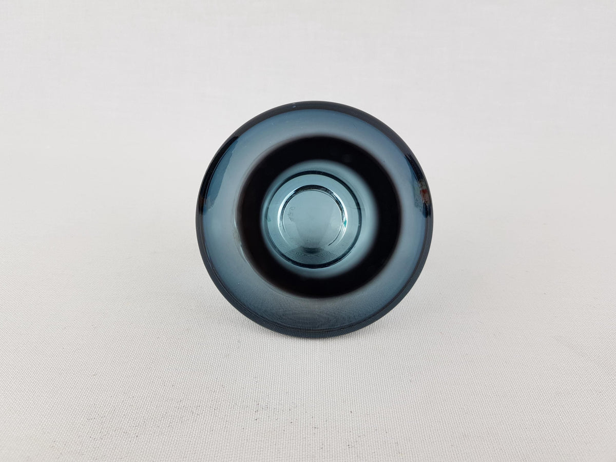 Vintage RIIHIMAEN LASI Blue/ Purple Glass Rocket Vase 1379 Finland Scandinavia 1970s