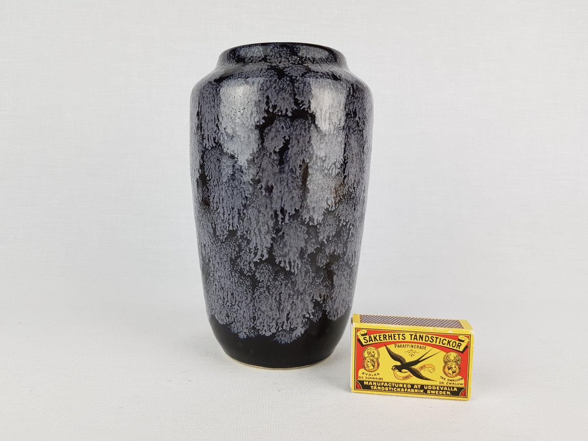 Vintage SCHEURICH KERAMIK Purple and Black Vase 238/18 West German Pottery 1970s