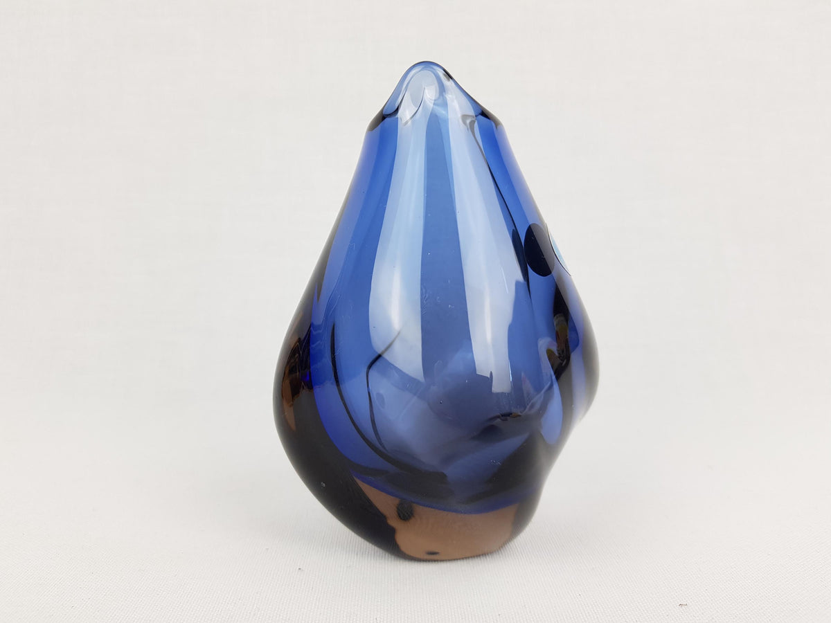 Vintage ZELEZNY BROD SKLO Blue Glass Vase from Czechoslovakia 1960s by Miloslav Klinger