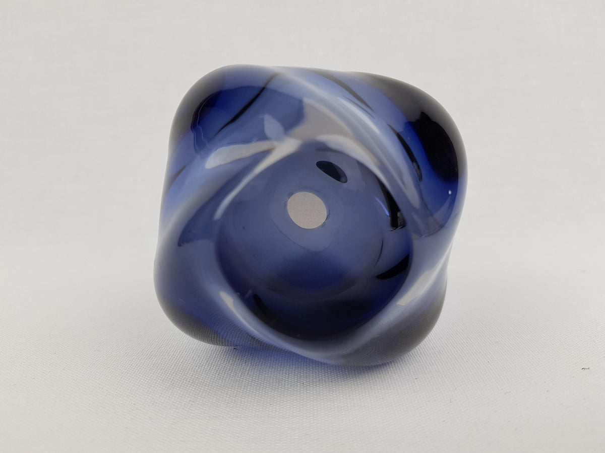Vintage ZELEZNY BROD SKLO Blue Glass Vase from Czechoslovakia 1960s by Miloslav Klinger