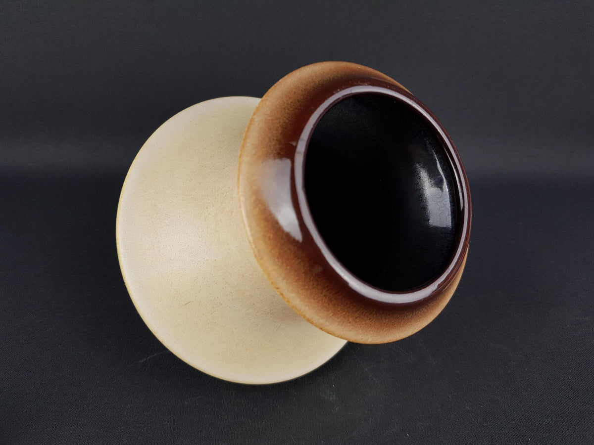 Vintage STEULER KERAMIK Brown and Beige Vase 316-15 West German Pottery 1960s