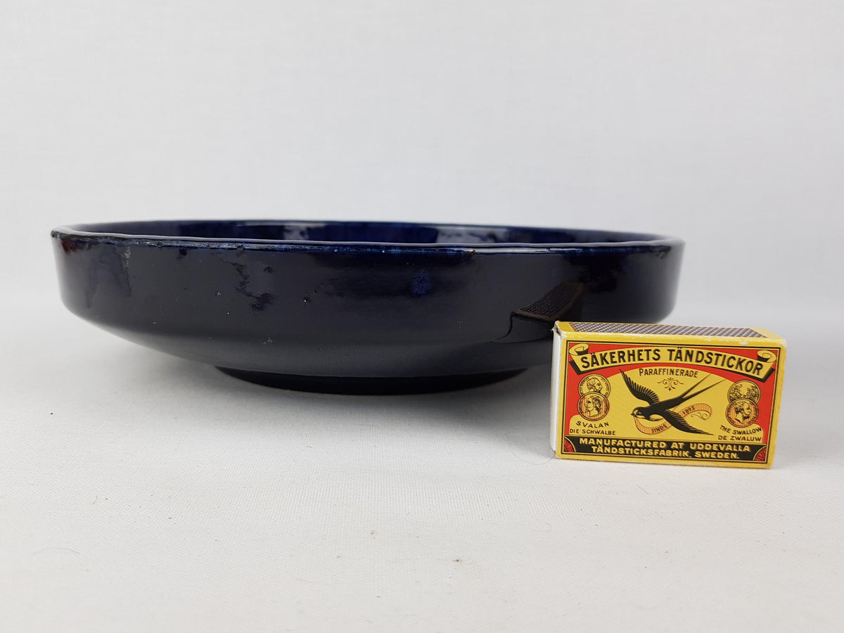 Vintage SCHEURICH KERAMIK Dark Blue Bowl 340 26 West German Pottery 1970s