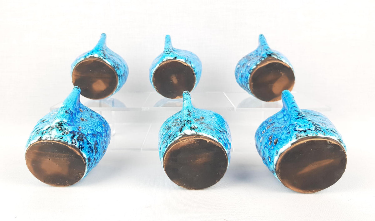 Set of 6 Vintage LE CYCLOPE POTTERY d'Annecy Ceramic Vallauris Ceramique Cups 1960s 1970s France