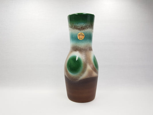 Vintage DÜMLER & BREIDEN Green and Brown Vase 116 30 West German Pottery 1960s 1970s