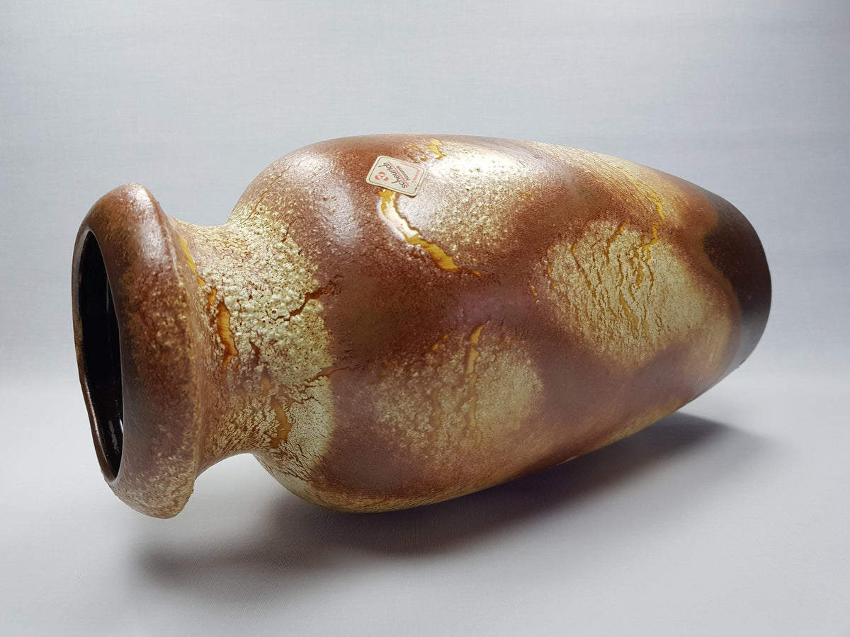 Vintage SCHEURICH KERAMIK Fat Lava Vase with HARO Decor 291 38 West German Pottery 1970S