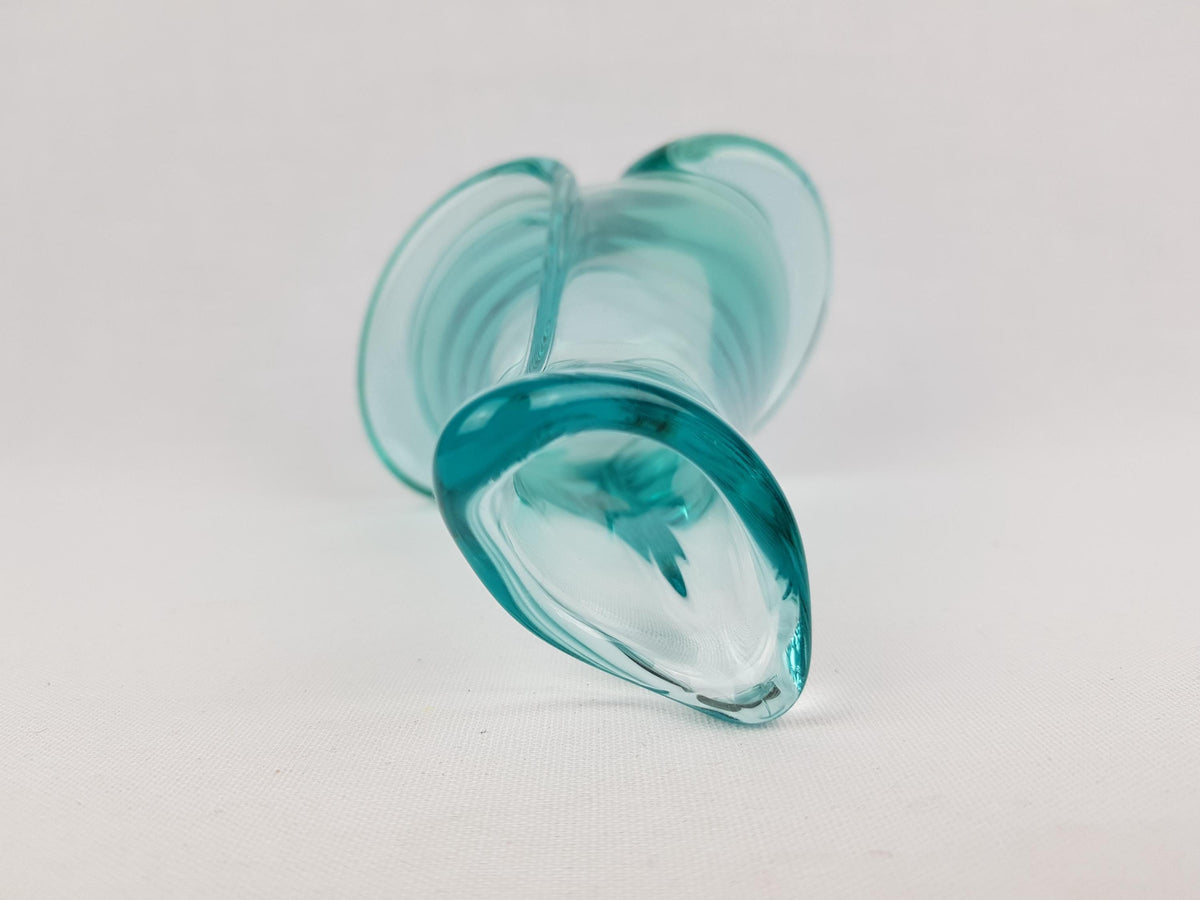 Vintage ZELEZNY BROD SKLO Turquoise Glass Vase from Czechoslovakia 1960s by Miloslav Klinger