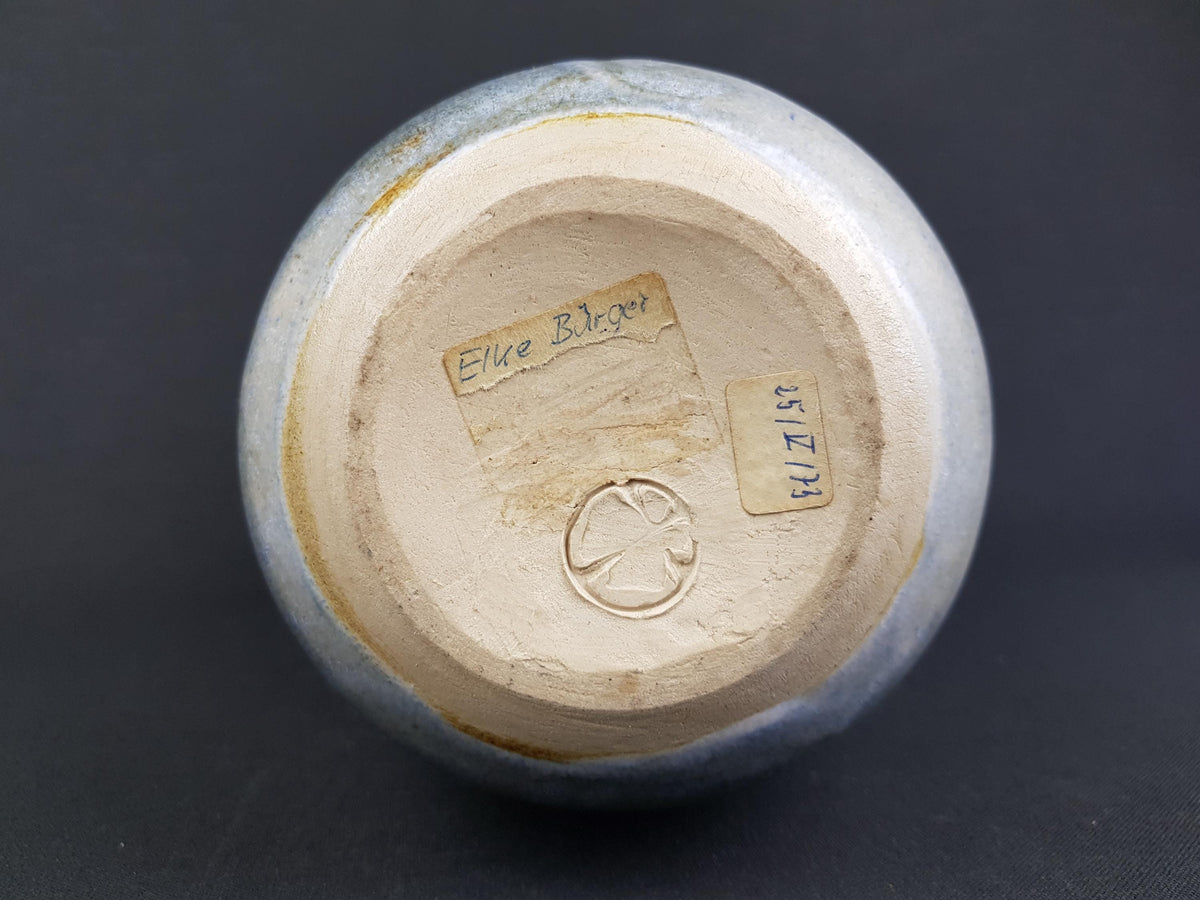 Vintage Studio Art Pottery Vase by ELKE BURGER, Kreuzau - West Germany 1973