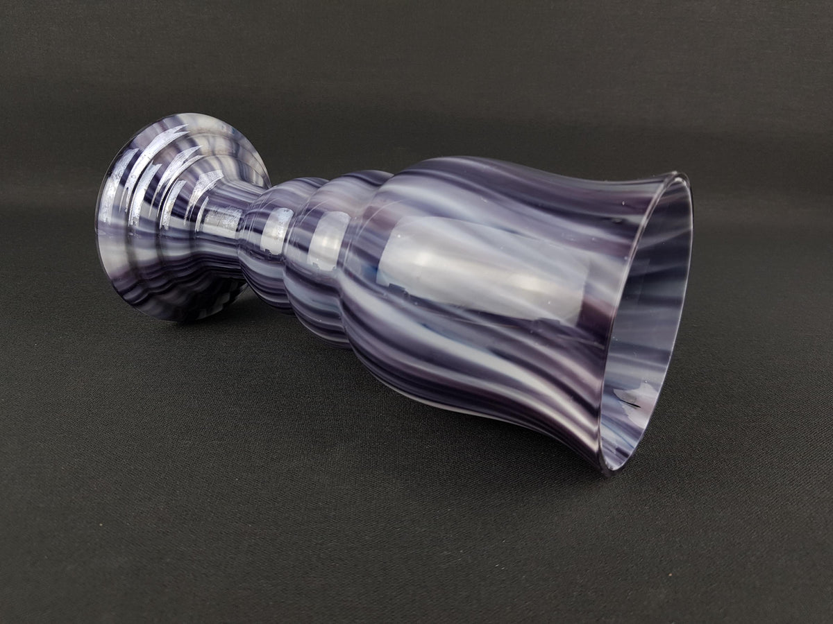 Vintage OPALINE Florence Murano Purple Italian Art Glass Vase 1970s