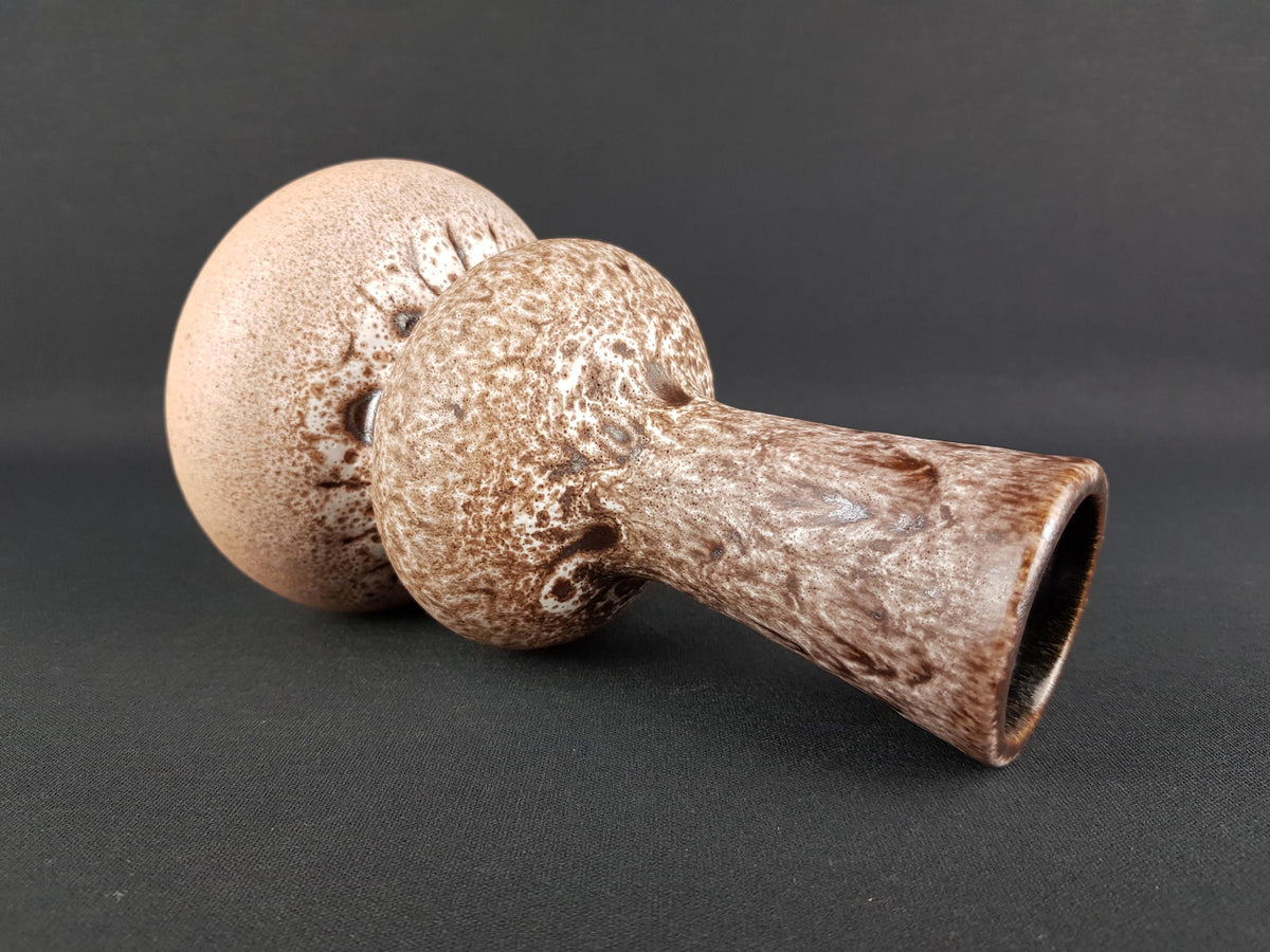 Vintage STEULER KERAMIK Brown and Beige Fat Lava Vase by Cari Zalloni 233-20 West German Pottery 1970s