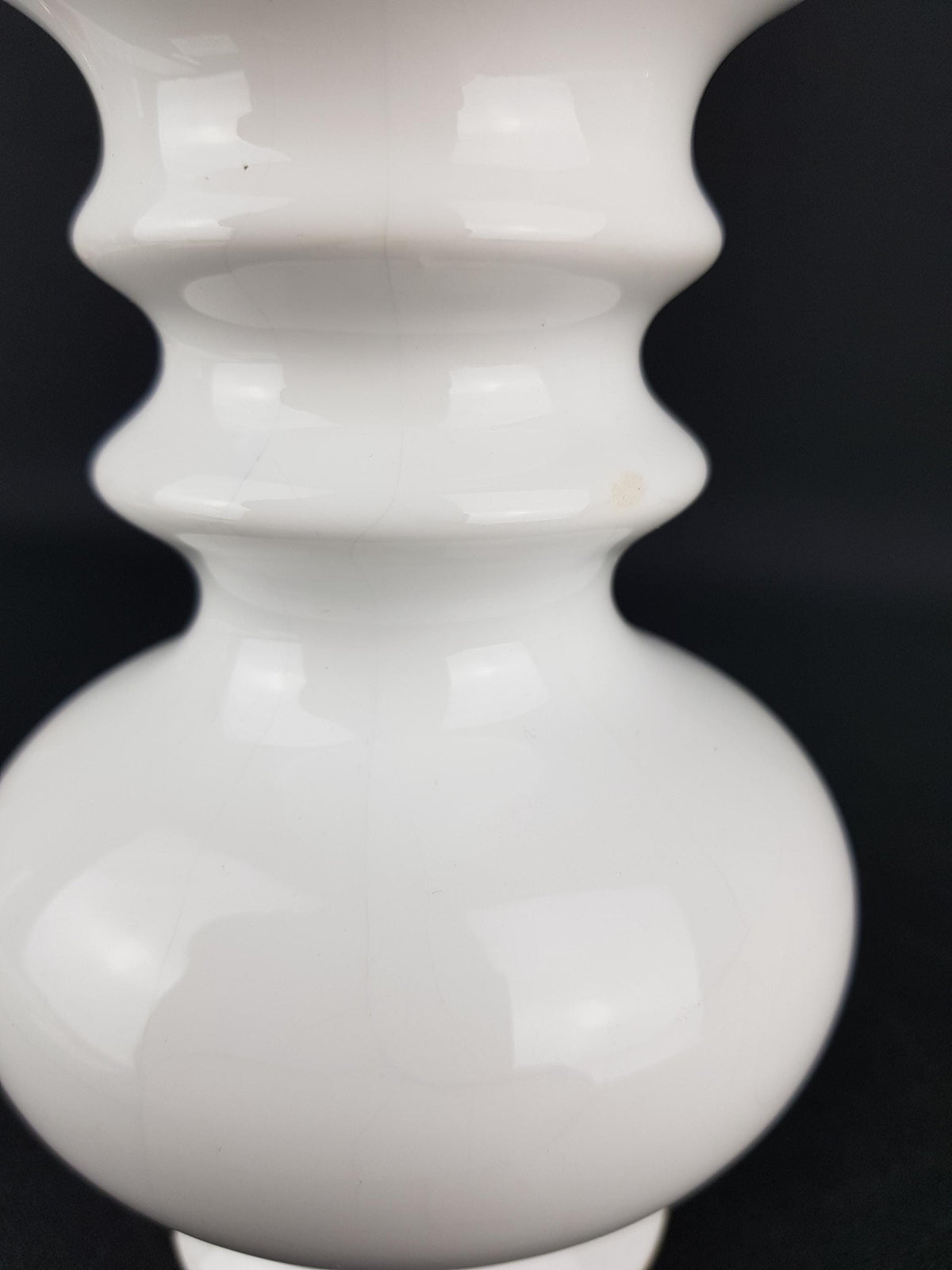 Vintage DELFTS WIT White Ceramic Vase Dutch Pottery 1970s