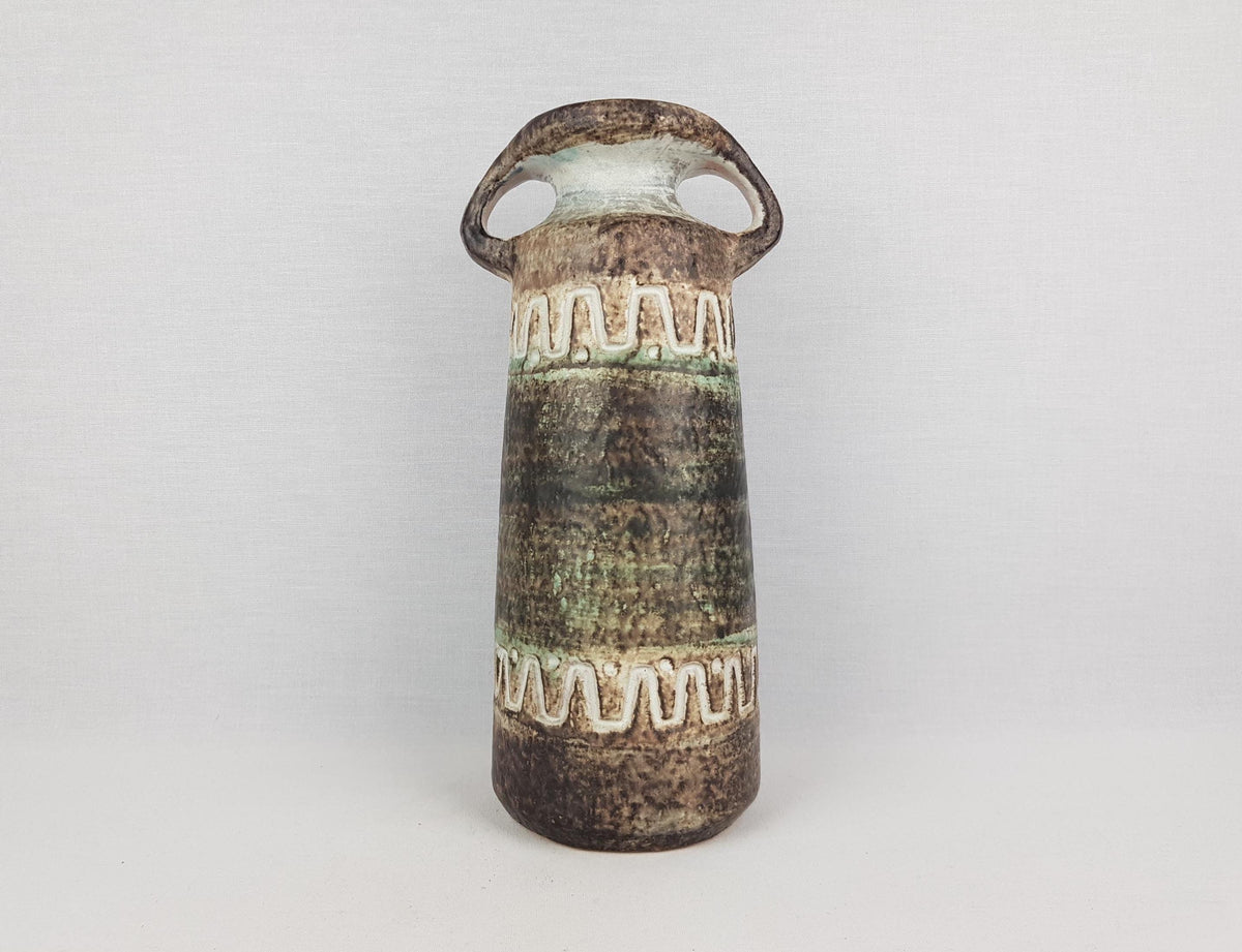 Vintage HEISSNER KERAMIK Relief Vase V32 East German Pottery DDR by August Heissner 1960s