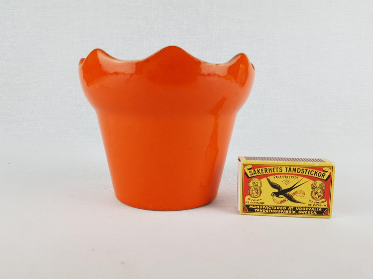 Vintage MAREI KERAMIK Orange Flower Pot Planter 13 3 West German Pottery 1970s