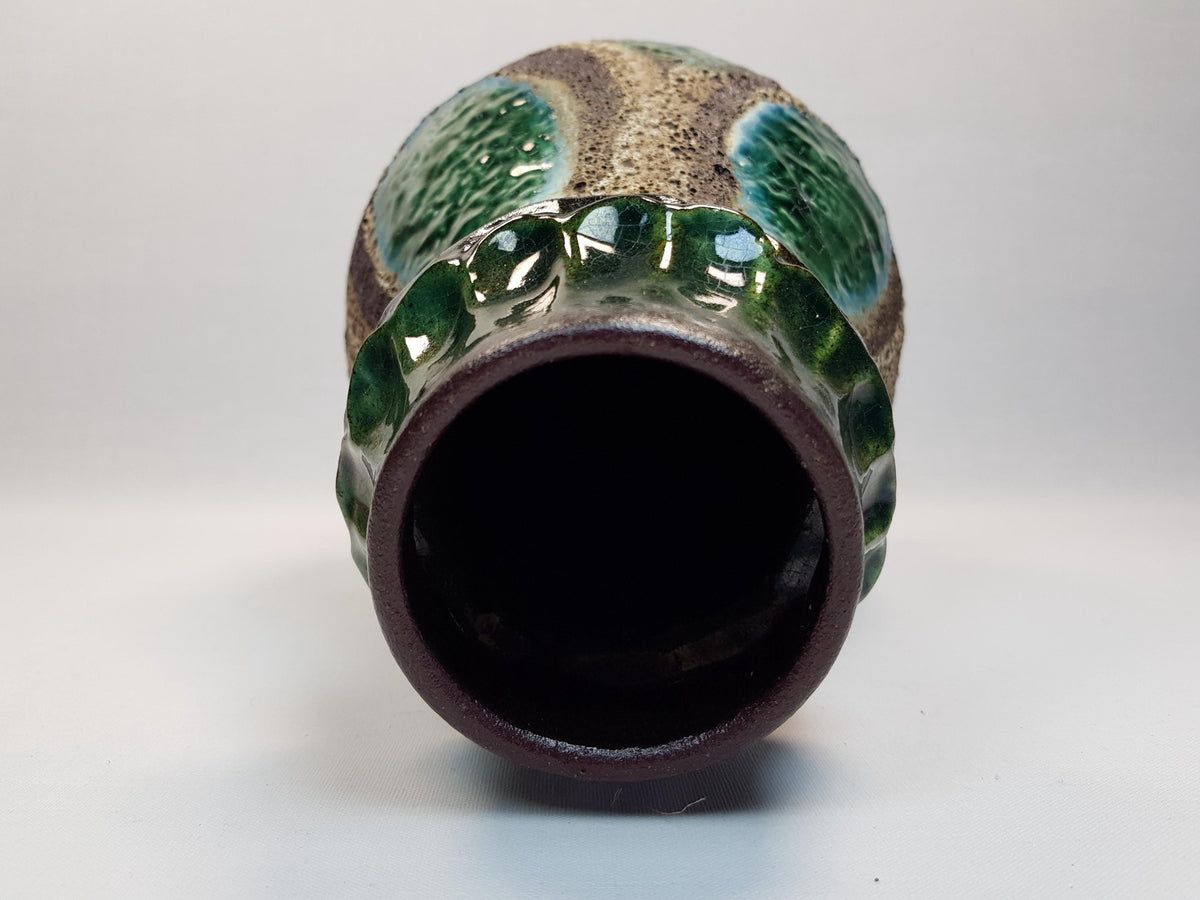 Vintage DÜMLER & BREIDEN KERAMIK Green and Brown Vase 1003-30 West German Pottery 1970s