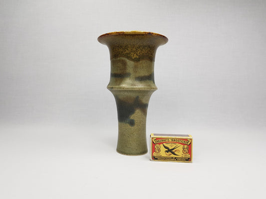 Vintage GABRIELE BOOS Studio Art Pottery Brown Blue and Green Ceramic Vase 1975 Germany