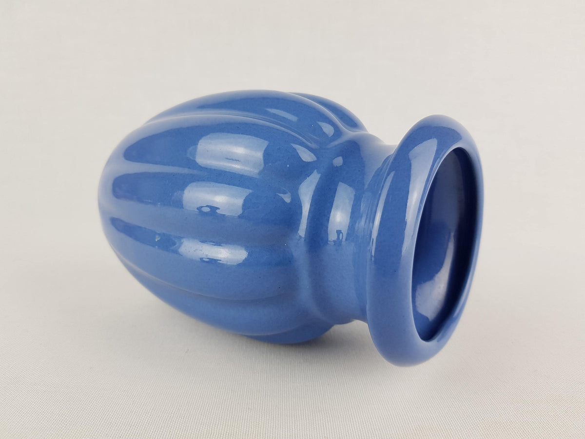 Vintage SCHEURICH KERAMIK Blue Pumpkin Vase 292 15 West German Pottery Fat Lava Era 1970s