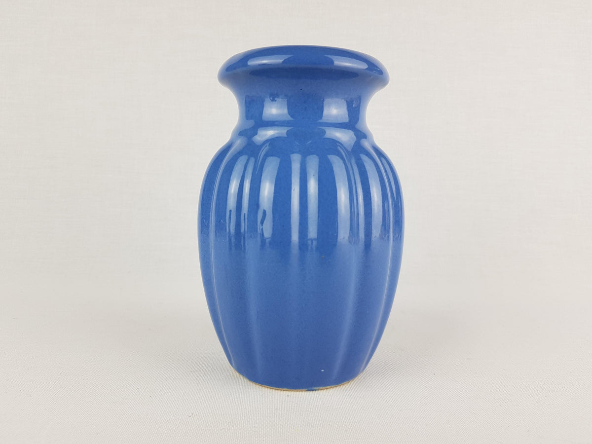 Vintage SCHEURICH KERAMIK Blue Pumpkin Vase 292 15 West German Pottery Fat Lava Era 1970s