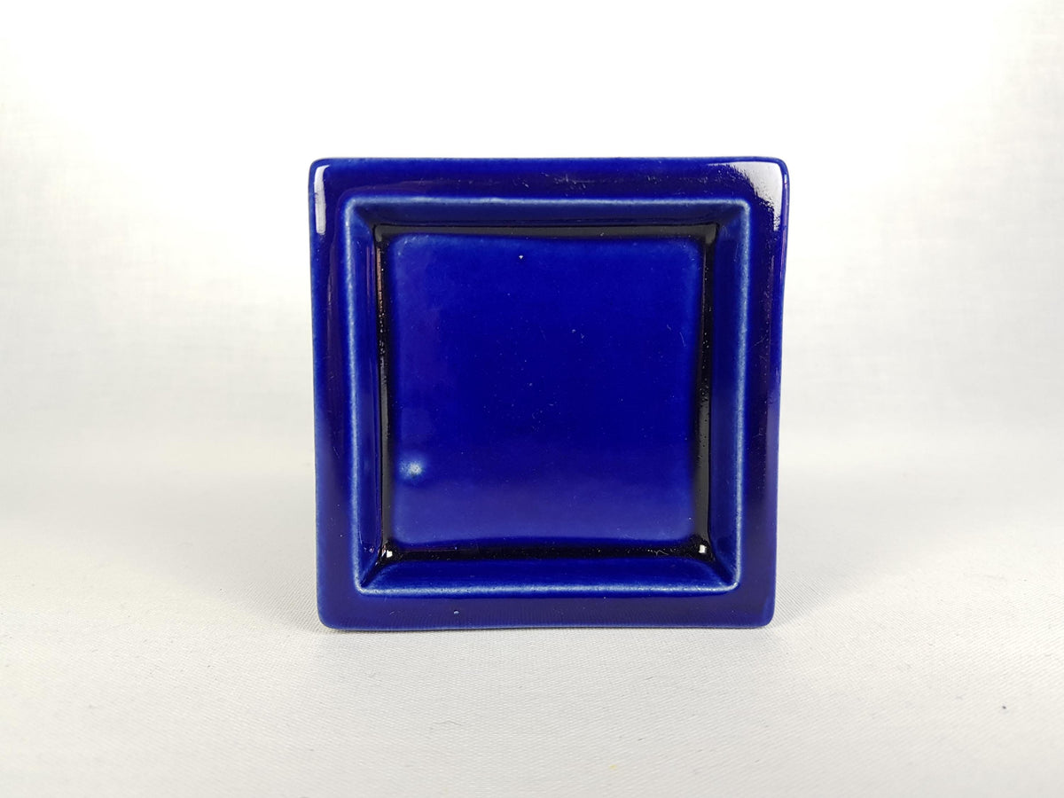 Vintage STEULER KERAMIK Dark Blue Candle Holder "Continua" 327-20 by Cari Zalloni 1970s West German Pottery