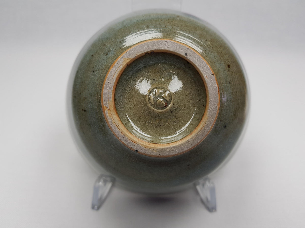 Vintage HORST KERSTAN Green Bowl German Studio Pottery 1970s