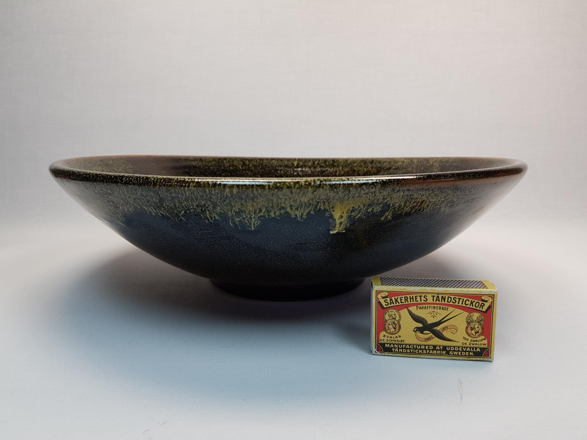 Large Vintage West German Studio Pottery Bowl Kunstkammer Köster Exhibition Piece Brown Ceramic 1960s 1970s