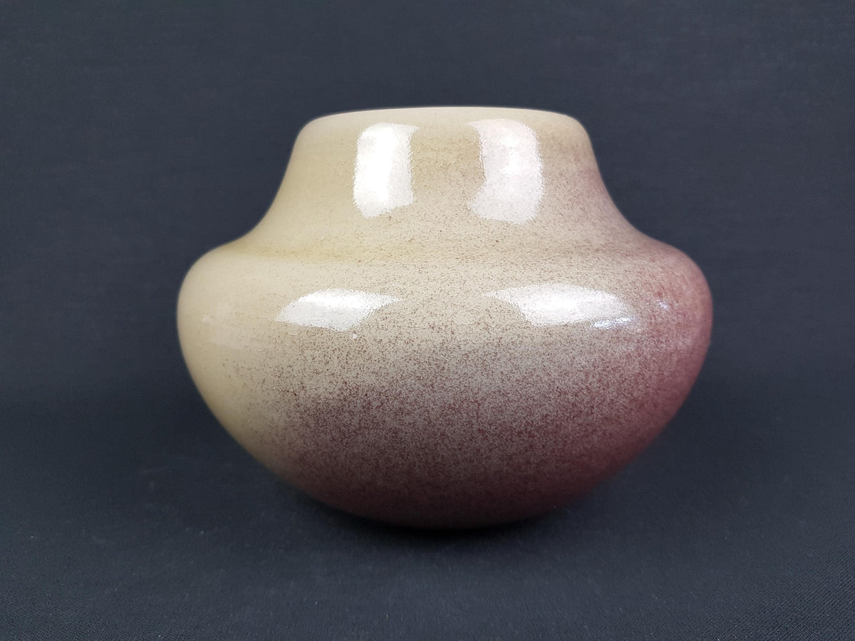 Vintage UWE LERCH Beige, Greenish and Brown Vase German Studio Pottery 1970s Germany