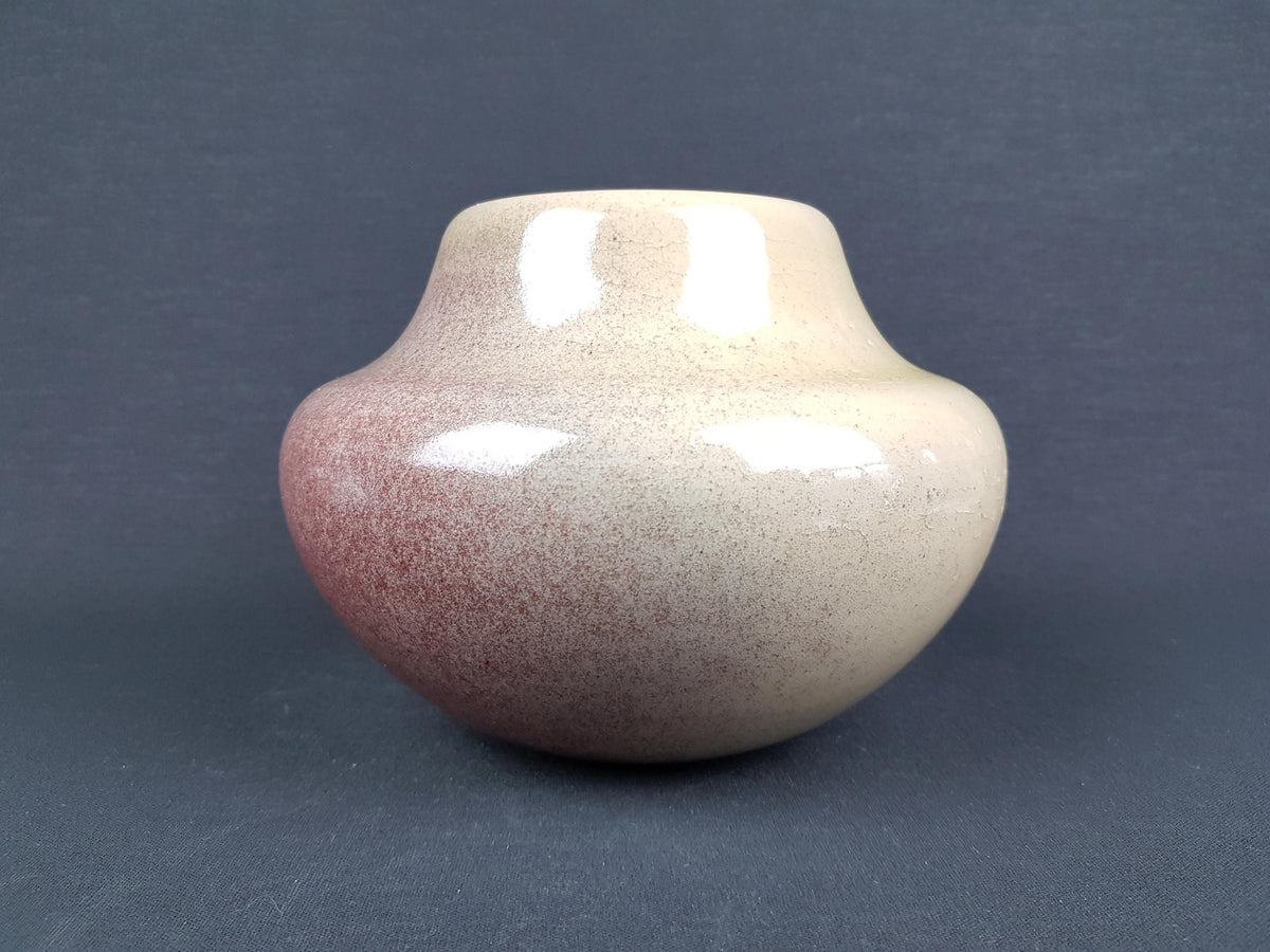 Vintage UWE LERCH Beige, Greenish and Brown Vase German Studio Pottery 1970s Germany