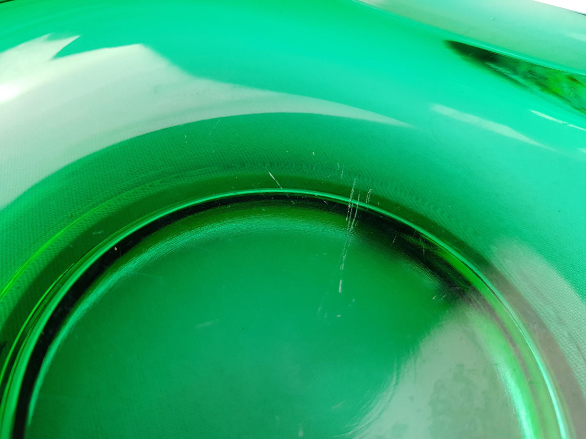 Vintage GLASS BOWL Green Bowl Sklo Union Rosice Glassworks by Rudolf Jurnikl from Czechslovakia 1962