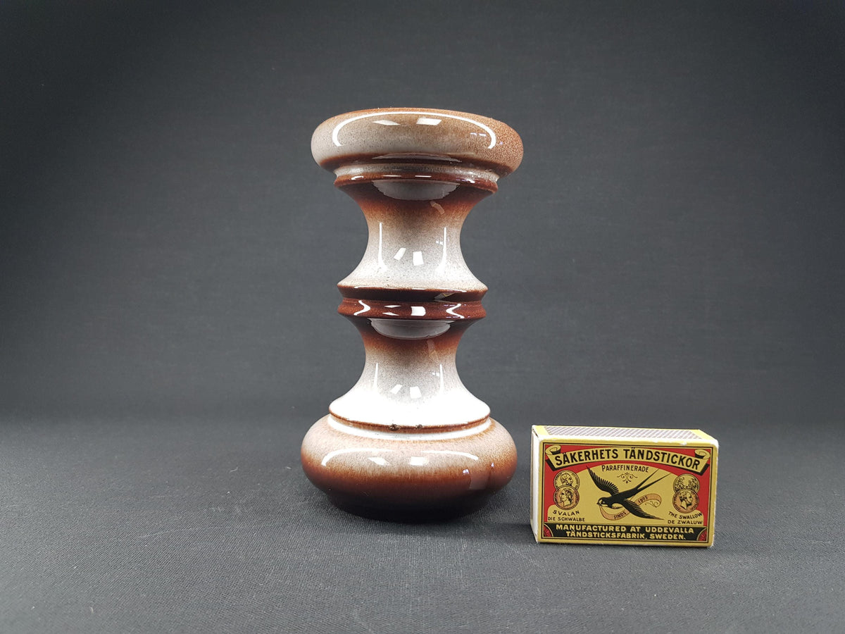 Vintage STEULER KERAMIK Vibrant Brown Candle Holder 301 15 1960s West German Pottery