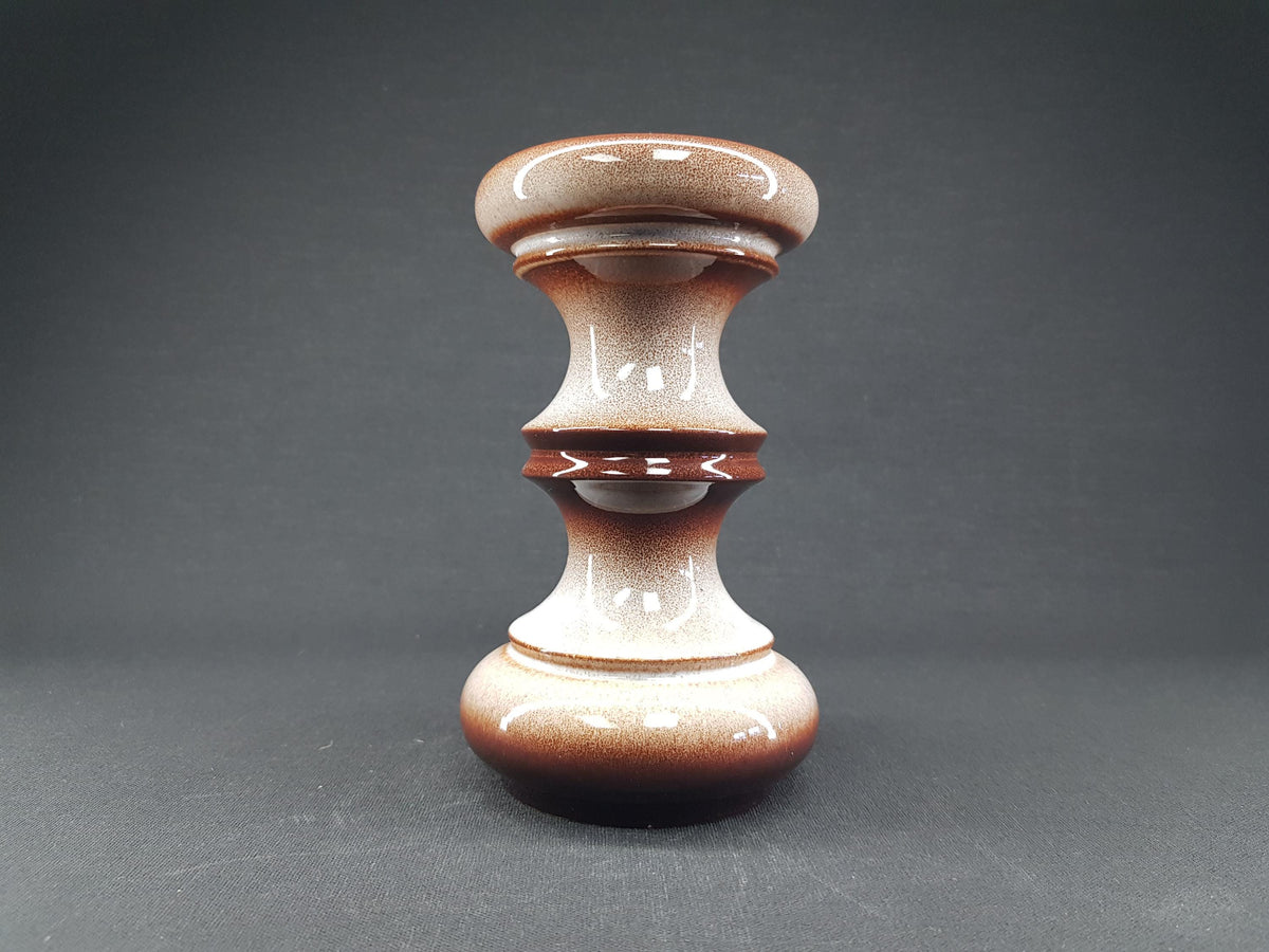 Vintage STEULER KERAMIK Vibrant Brown Candle Holder 301 15 1960s West German Pottery