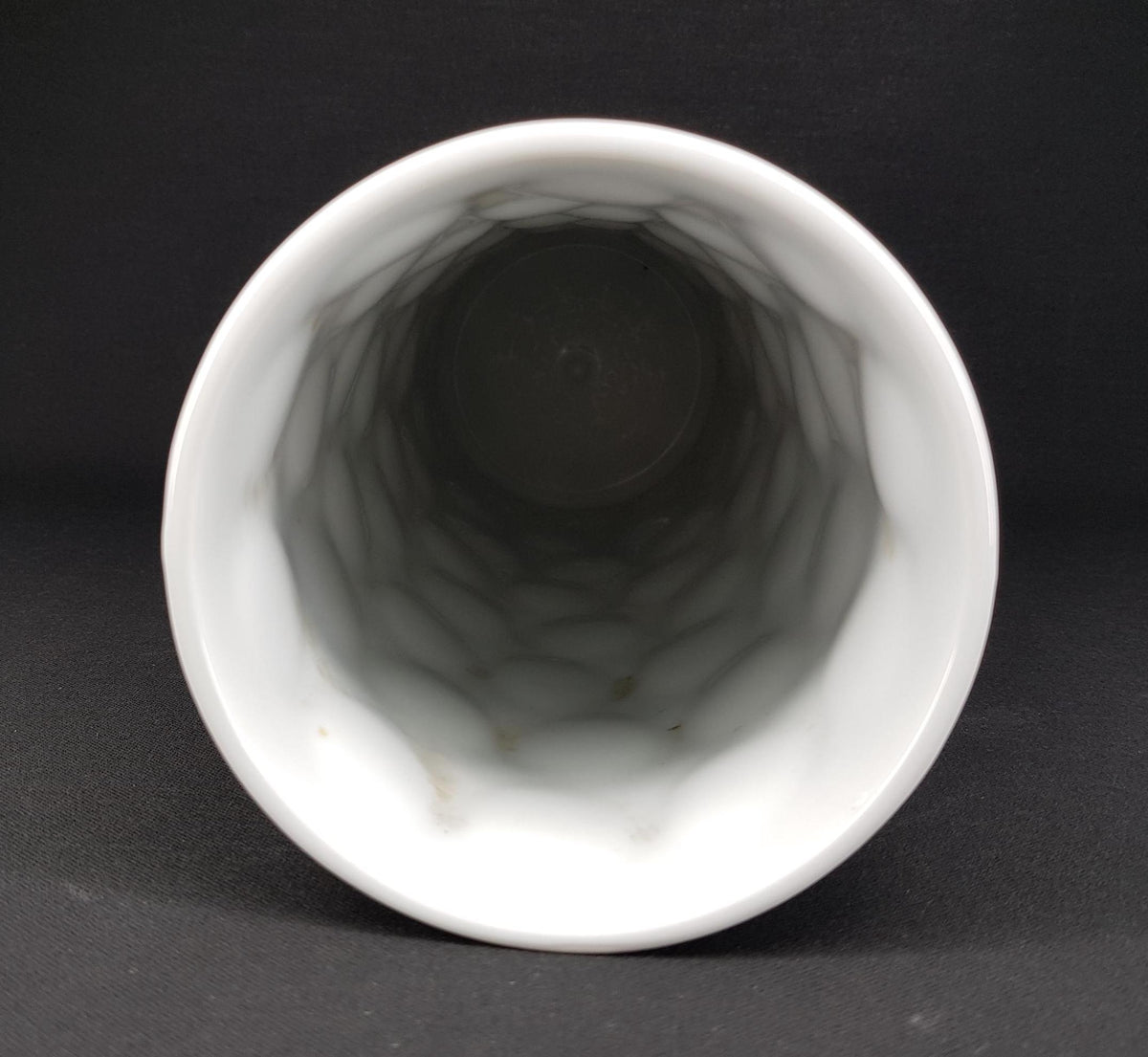 Vintage WINTERLING Biscuit Porzellan White Cylinder Porcelain Op Art Vase From Schwarzenbach West Germany 1970s