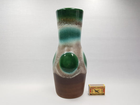 Vintage DÜMLER & BREIDEN Green and Brown Vase 116 30 West German Pottery 1960s 1970s