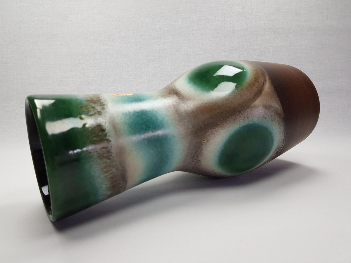 Vintage DÜMLER & BREIDEN Green and Brown Vase 116 30 West German Pottery 1960s 1970s
