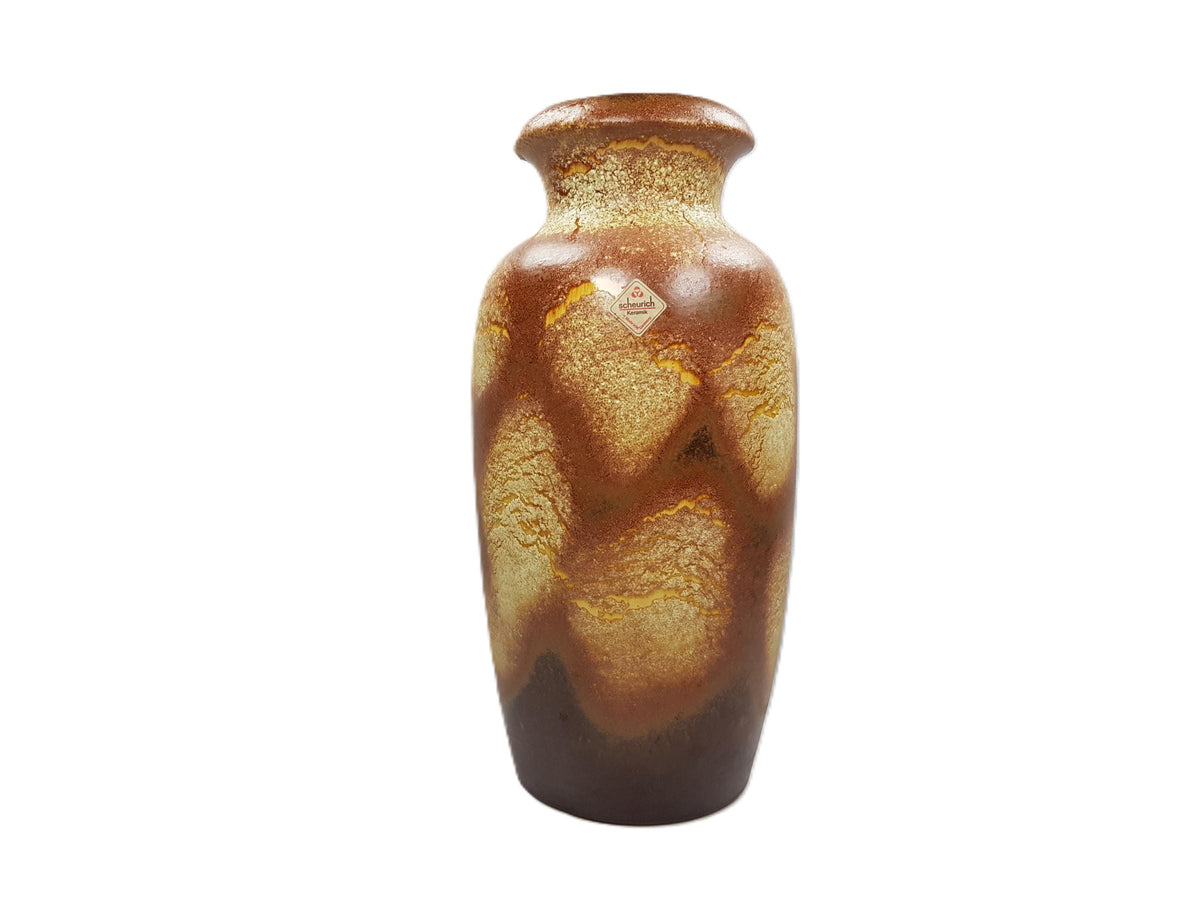 Vintage SCHEURICH KERAMIK Fat Lava Vase with HARO Decor 291 38 West German Pottery 1970S