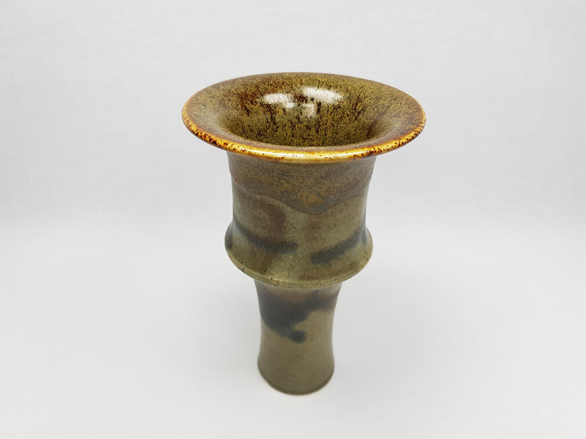 Vintage GABRIELE BOOS Studio Art Pottery Brown Blue and Green Ceramic Vase 1975 Germany