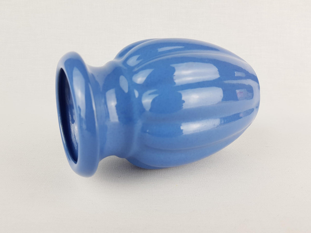 Vintage SCHEURICH KERAMIK Blue Pumpkin Vase 292 15 West German Pottery Fat Lava Era 1970s