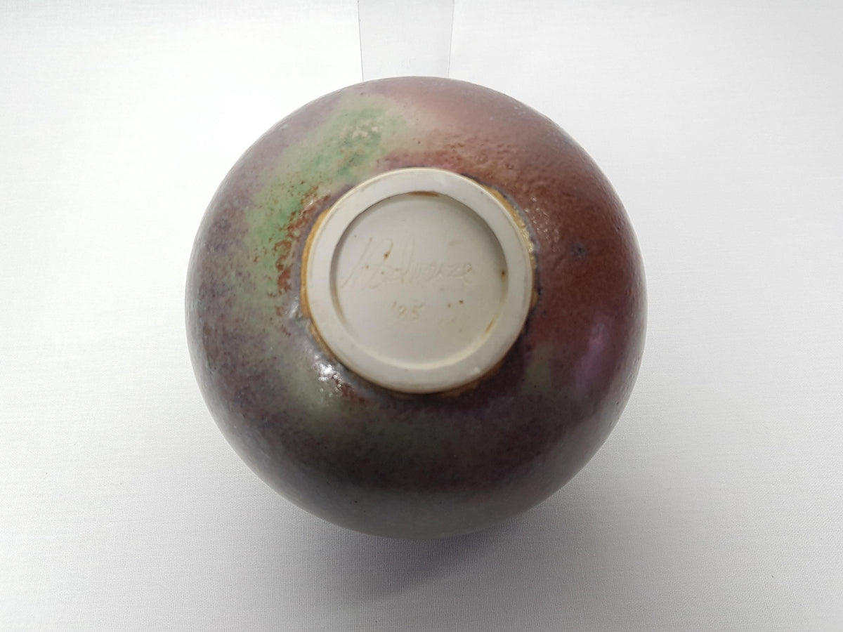 Vintage STUDIO ART POTTERY Brown Vase by Matthias Schwarze Switserland 1985