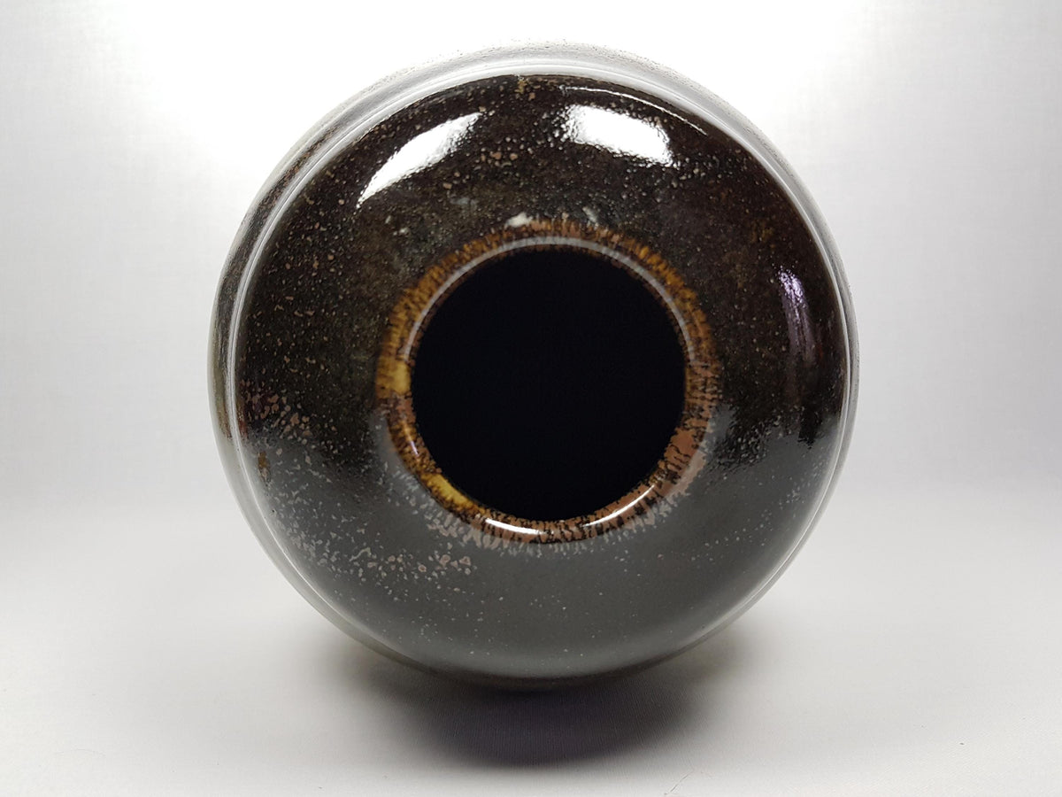 Vintage STUDIO ART POTTERY White and Brown Green Vase – Unknown Designer
