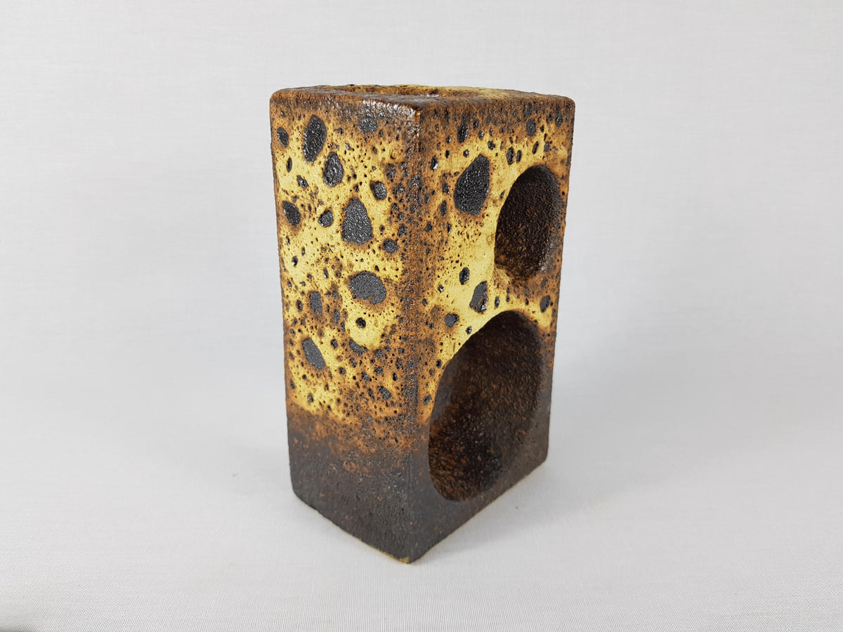 Vintage VEST KERAMIEK Van Woerden Fat Lava Vase with Rubens Glaze G19 Dutch Pottery 1970s