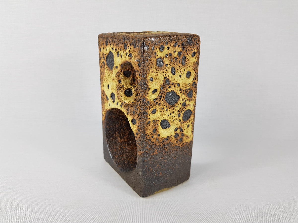 Vintage VEST KERAMIEK Van Woerden Fat Lava Vase with Rubens Glaze G19 Dutch Pottery 1970s