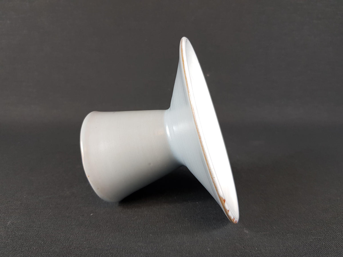 Vintage AMHA (Ambacht Haalderen) Greyish Ceramic Candle Holder by Joop Puntman, Dutch Pottery 1960's