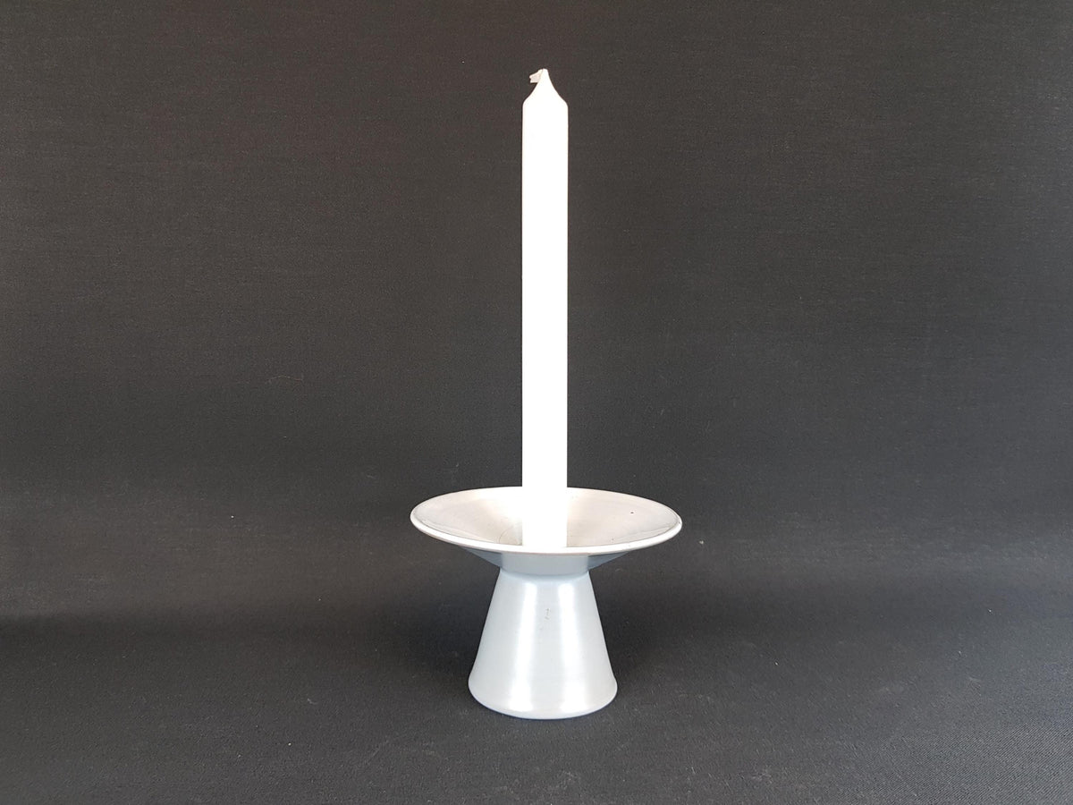 Vintage AMHA (Ambacht Haalderen) Greyish Ceramic Candle Holder by Joop Puntman, Dutch Pottery 1960's