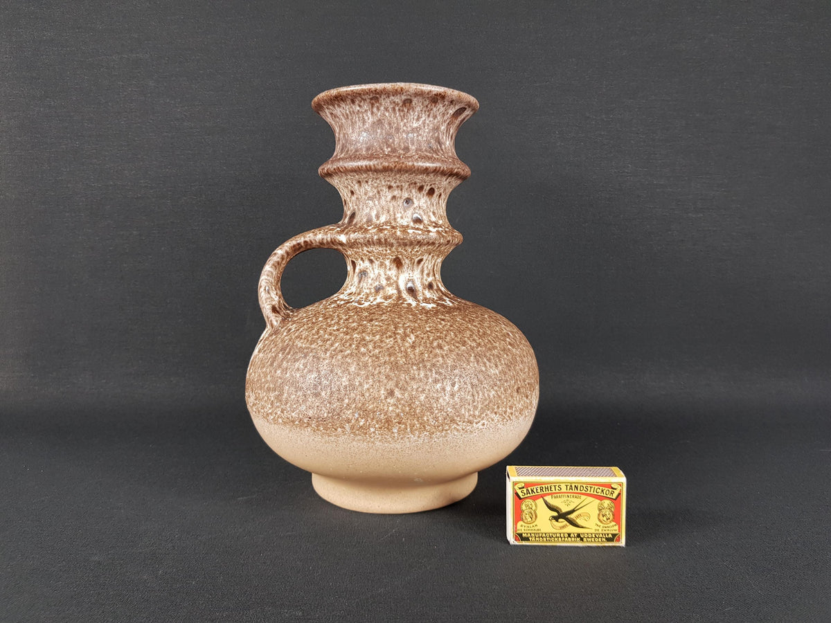 Vintage STEULER KERAMIK Beige Vase "Cascad" Decor byCari Zalloni 225-25 West German Pottery 1969
