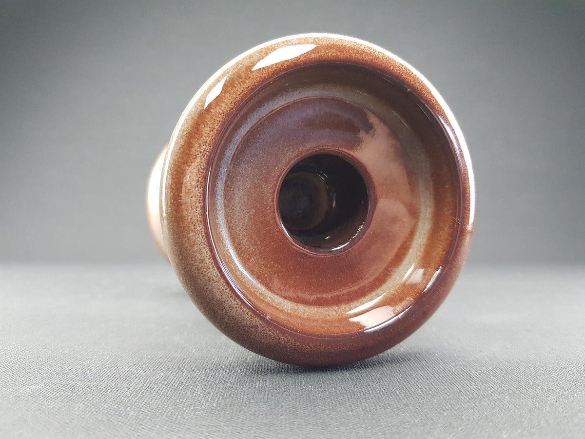 Vintage STEULER KERAMIK Vibrant Brown Candle Holder 301 15 1960s West German Pottery